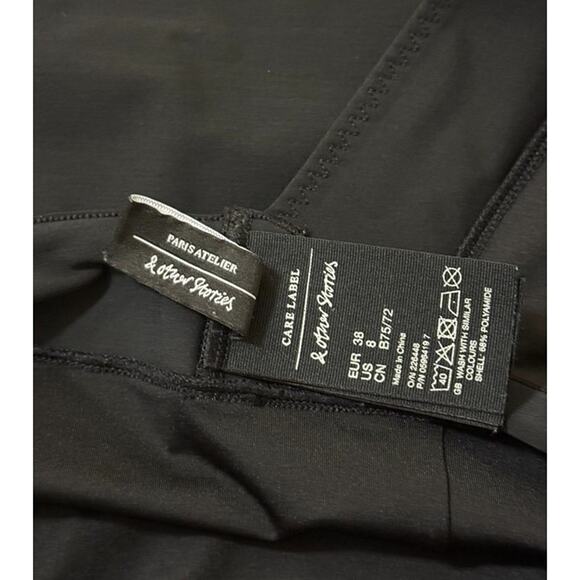 Deep V-Neck Black One-Piece Swimsuit By & Other Stories Size US 8 - Picture 6 of 10